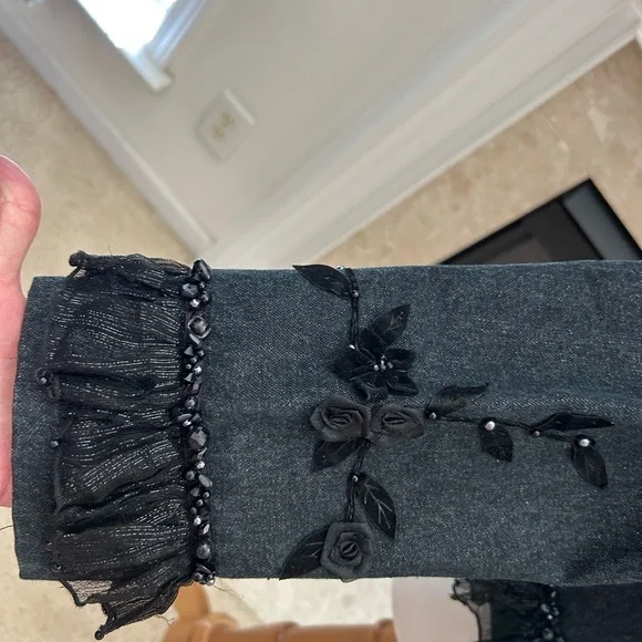 Vintage Mary Frances Embellished Black Jean Jacket - Picture 4 of 9